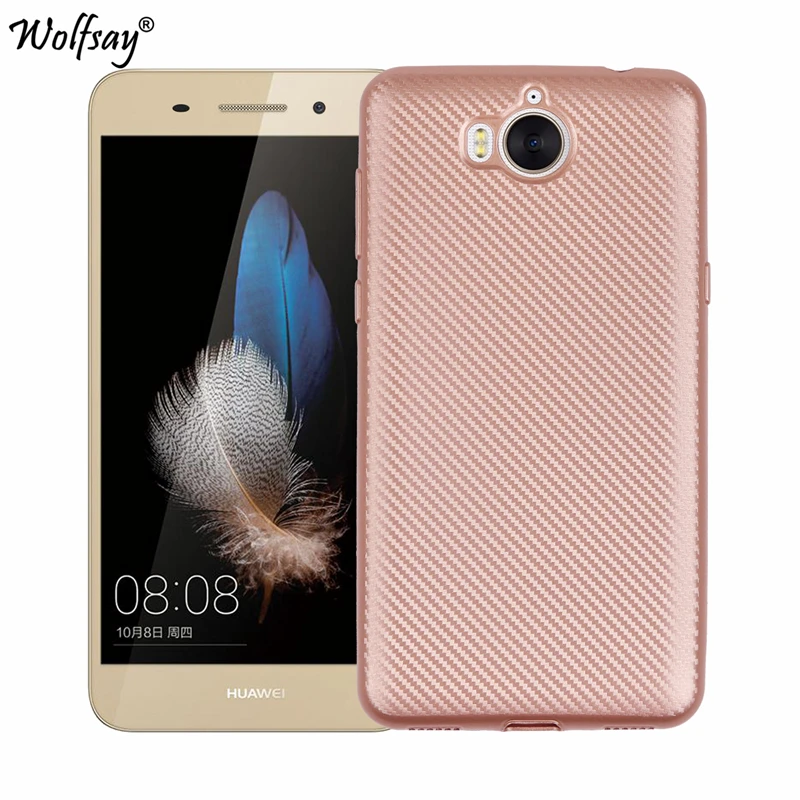 Y6 2017 Phone Bag Case sFor Huawei Carbon Fiber Design Texture Silicone Shell For Y5 Cover Capa Wolfsay | Мобильные телефоны и