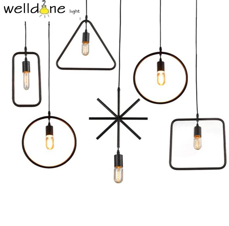 Прямоугольная круглая винтажная Современная железная Металлическая черная