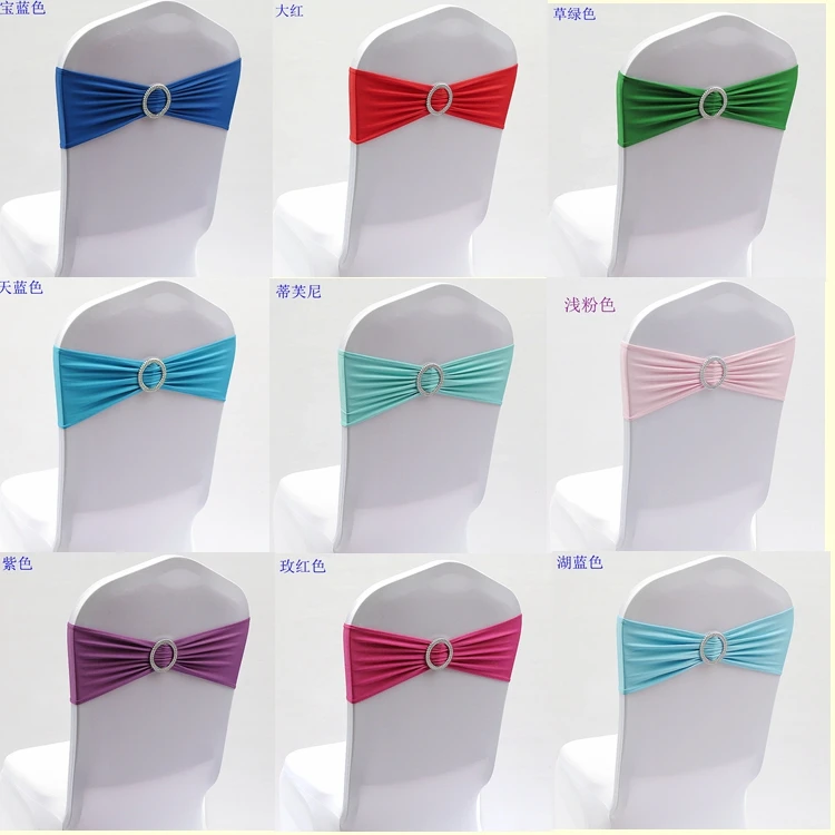 

100PCS LYCRA SPANDEX CHAIR BAND WITH ROUND BUCKLE FOR WEDDING CHAIR COVERS--POPULAR CHAIR SASHES CR-902