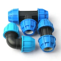 2pcslot 32mm pe elbow tee connector agricultural irrigation system fittings garden water pipe connectors hard tube quick joint