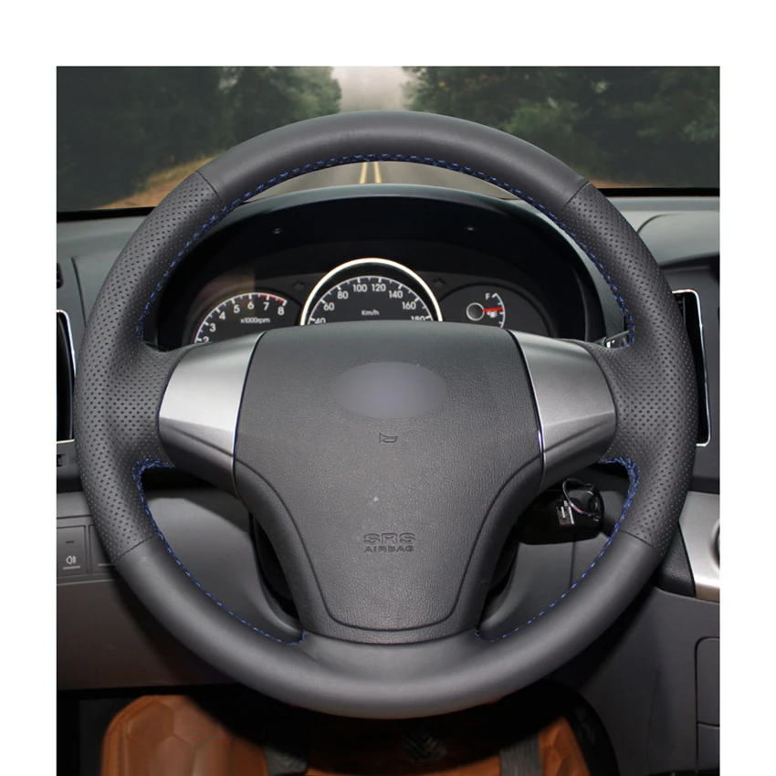 Сшитые вручную Черные Аксессуары из искусственной кожи для Hyundai Elantra 2008 2009 2010 |