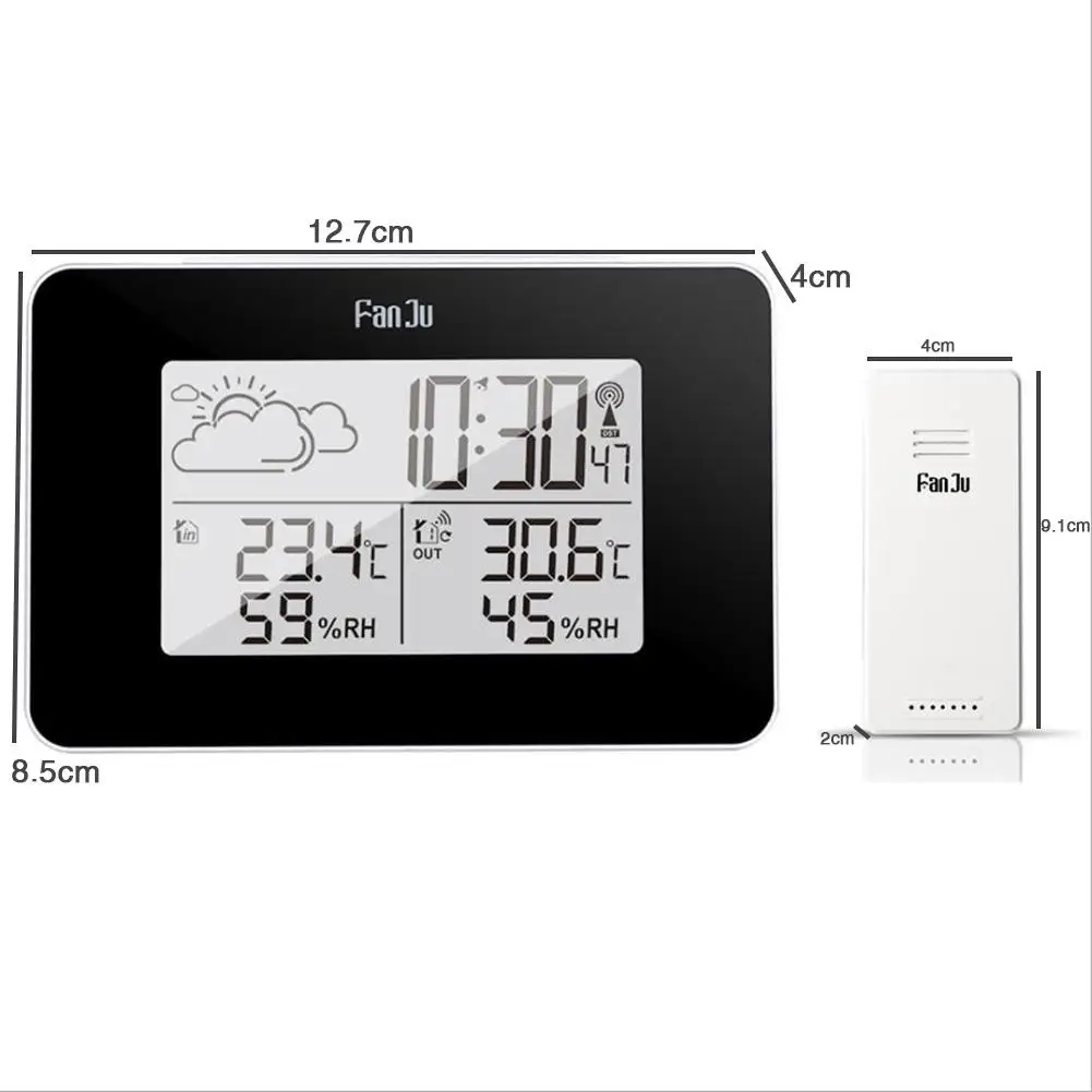 

2019 Multifunctional Weather Clock Electronic Alarm Clock Indoor Outdoor Wireless Thermometer Hygrometer