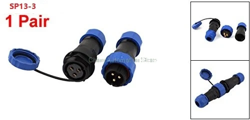 

3 Pin Pair Waterproof Aviation Cable Connector Plug w Socket IP68 SP13-3
