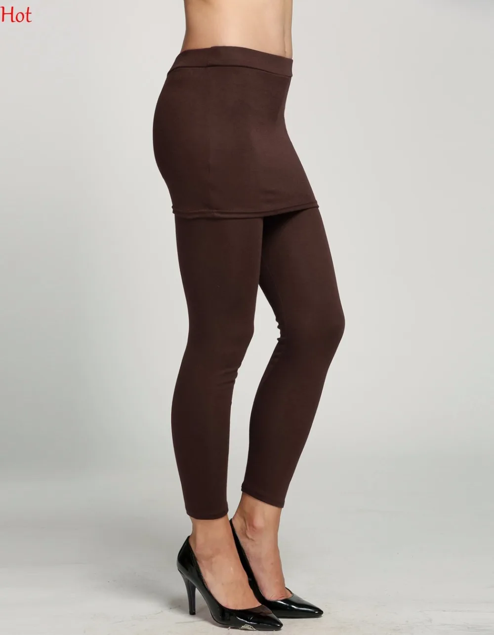 Ложные двух частей Леггинсы для женщин с Мини юбки Брюки девочек Женская одежда