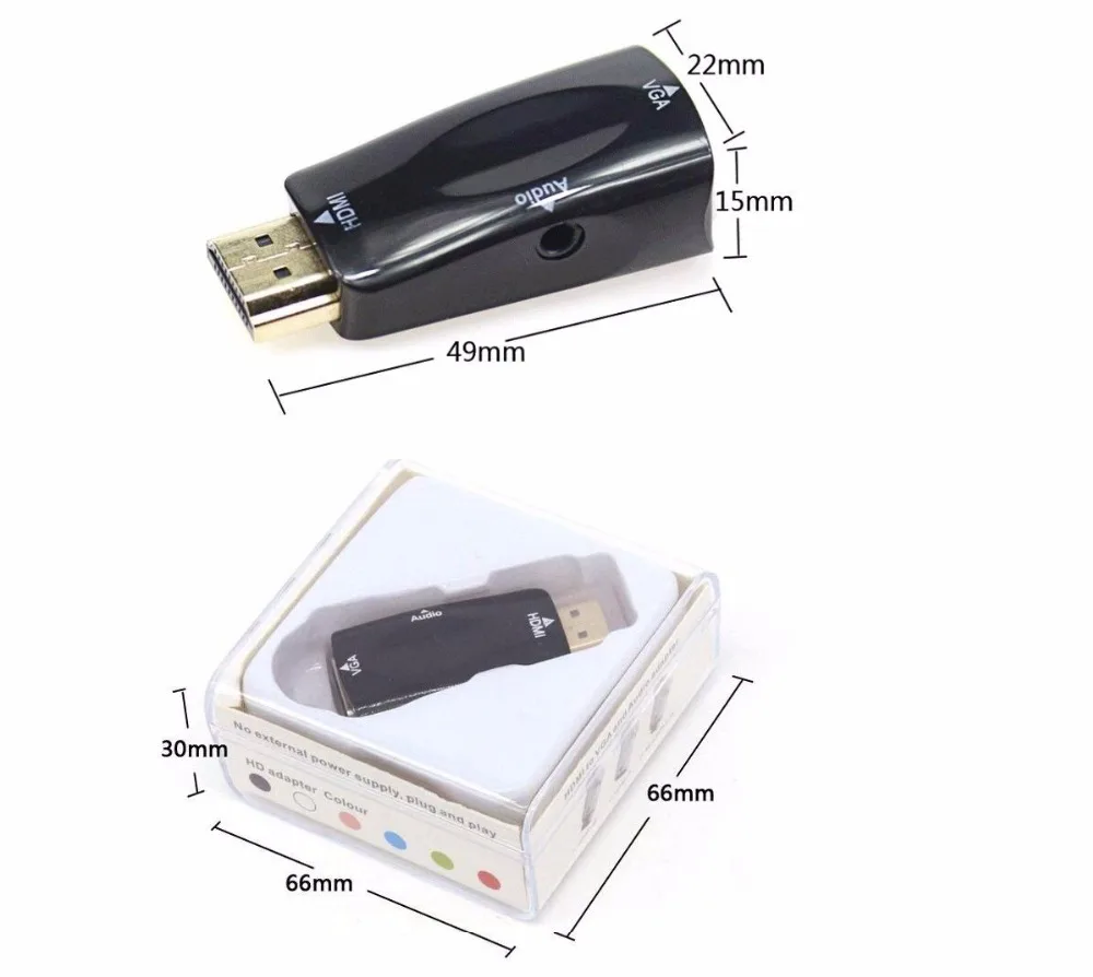 HDMI к VGA конвертер KUYIA 3 5 мм аудио адаптер для HDTV/монитор/проектор Совместим с SONY PS3
