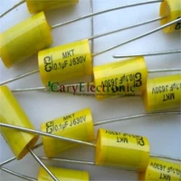 wholesale and retail long leads yellow axial polyester film capacitors electronics 0 1uf 630v fr tube amp audio free shipping