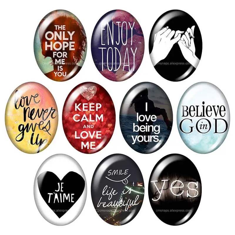 Love believe Keep calm Words девиз 13x1 8 мм/18x2 5 мм/30x40 мм микс овальное фото стекло кабошон
