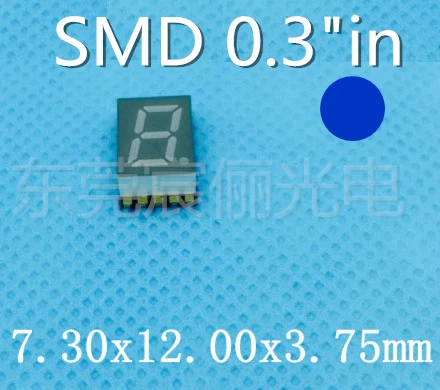 Синяя светодиодная трубка 0 3 дюйма SMD LED дисплей 7-сегментная Nixie 1-битная цифровая