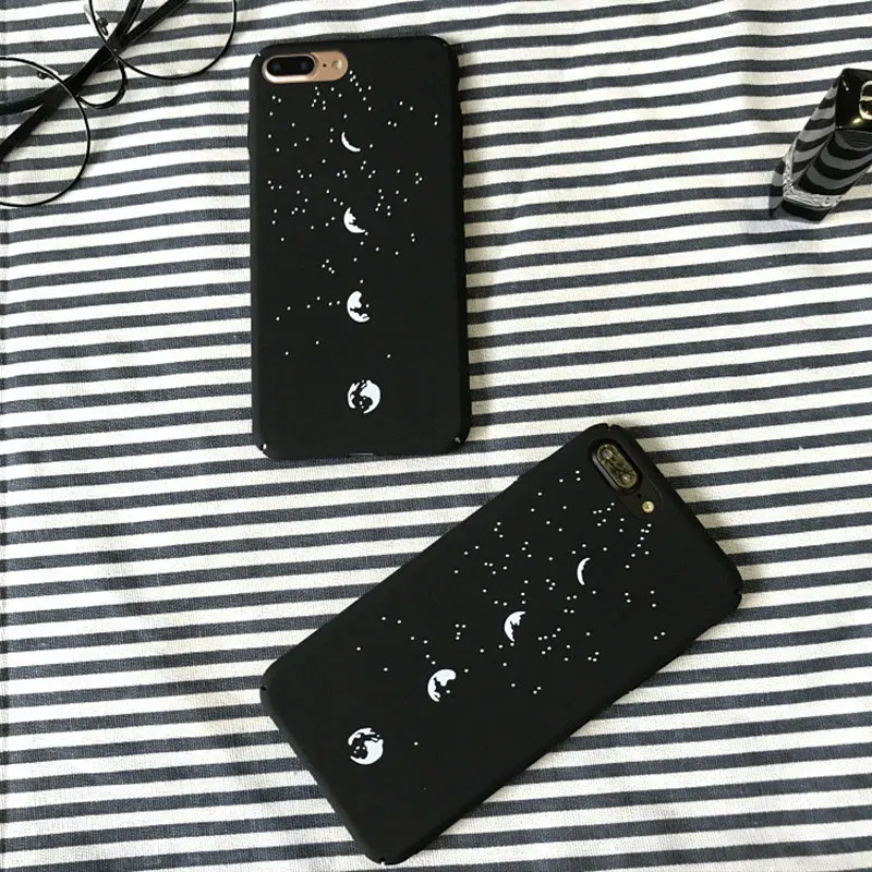 Case For iphone 6 6s 6plus Lunar eclipse Pattern Scrub Shell Man Girl Phone Cover 7 7plus Protective Hard Cases |