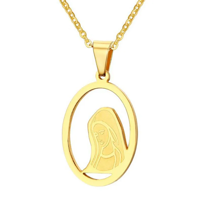 33.3MM stainless Steel the Virgin Mary pendant for Woman figure Gold color religion friend gift | Украшения и аксессуары