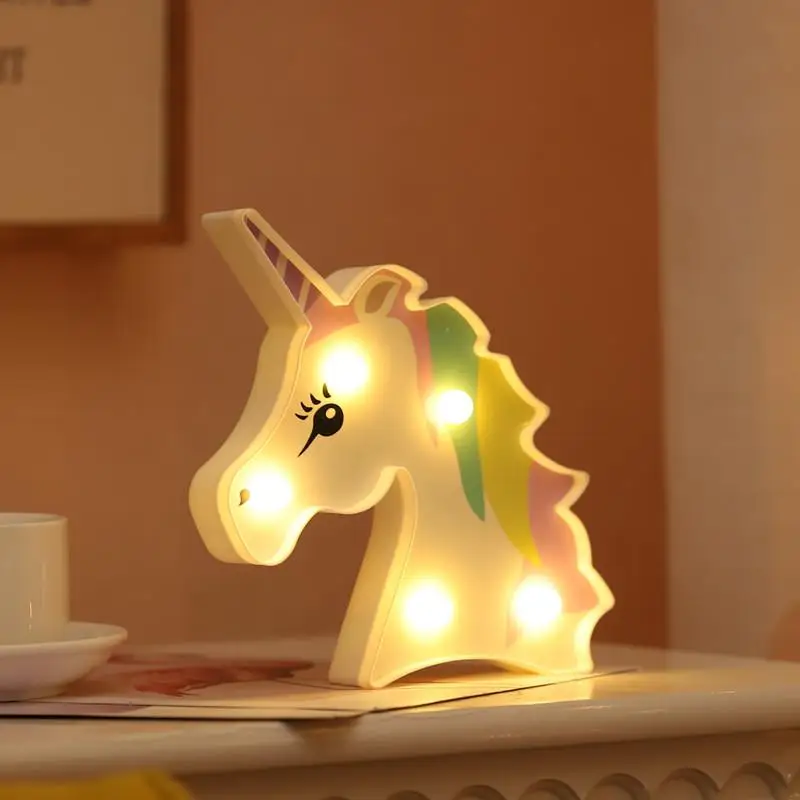 HobbyLane Cute Animal Shape Sheep Unicorn Flamingo LED Lamp for Home Living Children Room Tabletop Decoration | Освещение