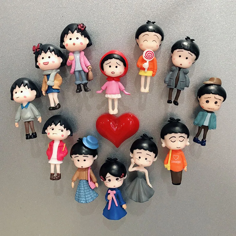 4 шт 3D Chibi Maruko магниты на холодильник записка напоминание Стикеры забавные для