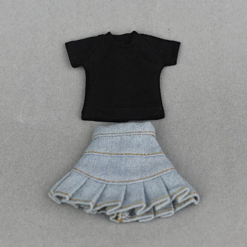 Повседневная одежда, одежда для Blythe Doll, футболка, топ, джинсовые шорты, синяя трапециевидная юбка для Blyth кукла licca, одежда 1/6, аксессуары для кукол