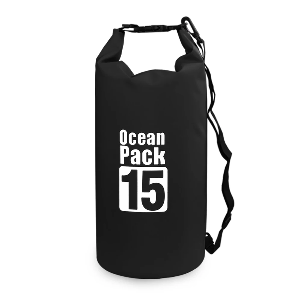 Black 15L 10L/15L/20L/30L сумки для дайвинга на открытом воздухе водонепроницаемый водостойкий рюкзак воды плавающий мешок Рулон Топ мешок для каякинга рафтинг лодок - Цвет: Black 15L