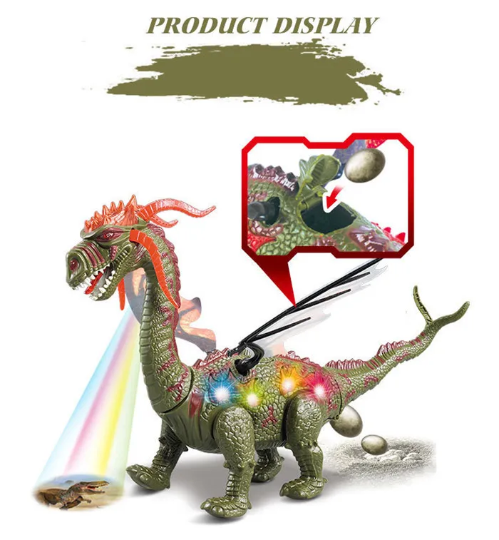 Children Toys Electric Walking Dinosaur Toy Long Neck Lay Eggs Projection Lights Roar Sounds Kids Christmas Birthday Gifts