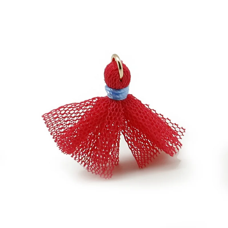 Оптовая цена 30 мм Мини сетчатая кисточка женское ожерелье серьги Очаровательная