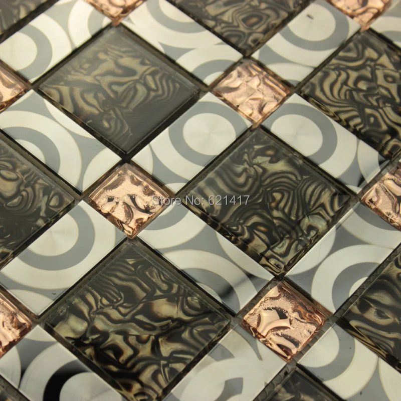 brown color art glass mosaic tile for kitchen backsplash bathroom shower tiles swimming pool hallway wall | Дом и сад