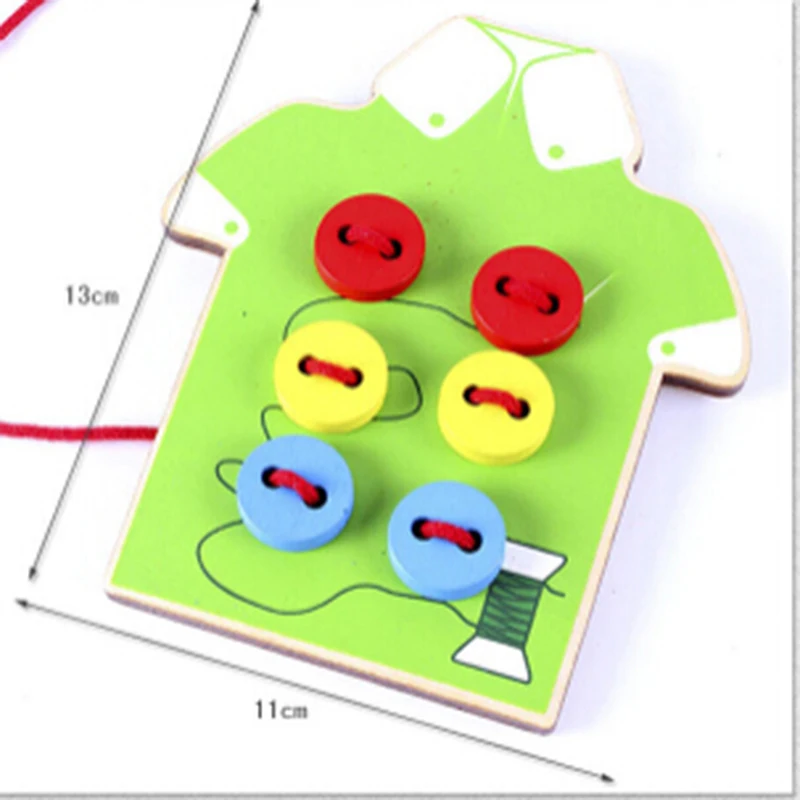 Детские развивающие игрушки Монтессори бусины доска на шнуровке деревянные для