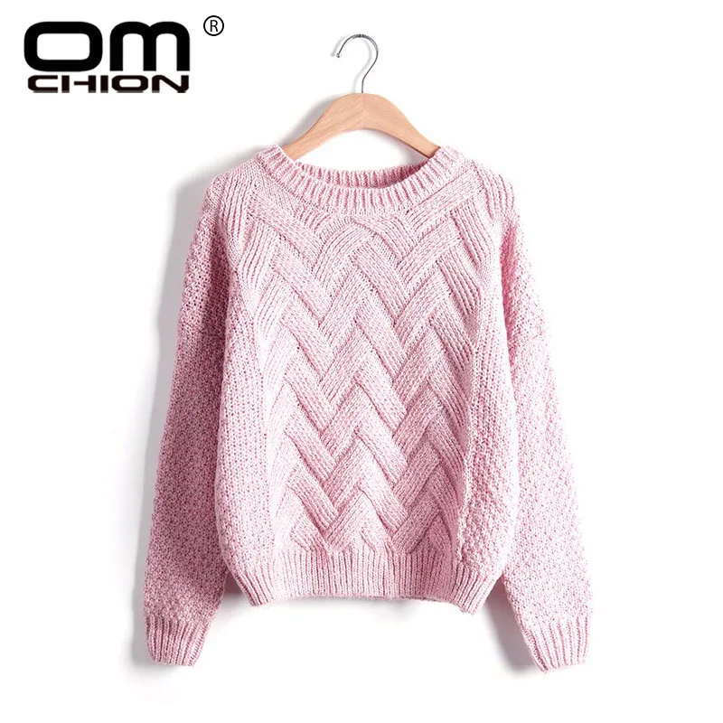 

OMCHION Pull Femme 2019 Korean Plaid Mohair Sweater Women Casual Loose Thick Knitted Pullover Solid Autumn Winter Jumper LMY12