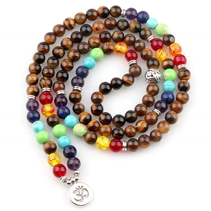 Натуральный драгоценный камень тигровый глаз 108 бусины Многослойные обмотки