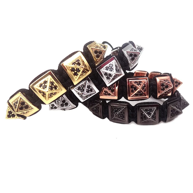 Высококачественный модный циркониевый ювелирный браслет с шипами мужские