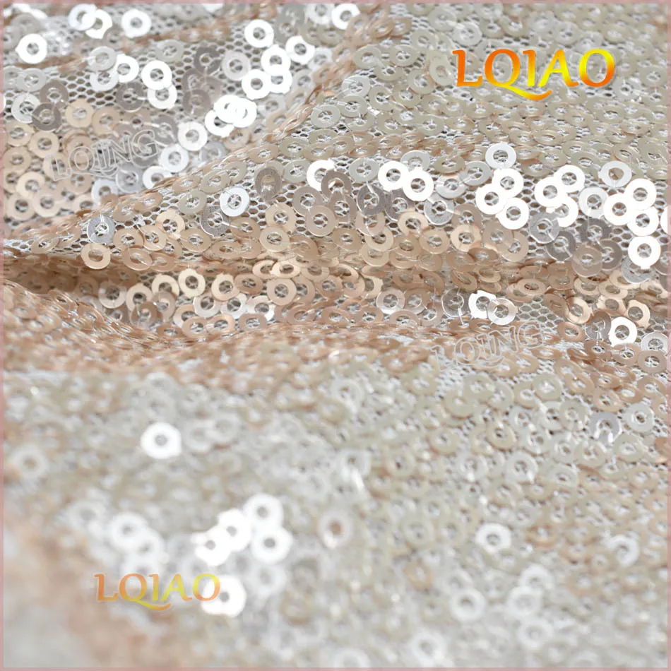 3mm Rose Gold SEQUIN Fabric material STUNNING ALL OVER BLING SMALL Sparkling SEQUINS ON MESH. WEDDINGS DECORATION DANCEWEAR | Дом и сад