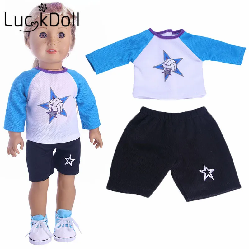 LUCKDOLL 4 Футбольная форма и спортивная одежда размер 18 дюймов американский 43 см