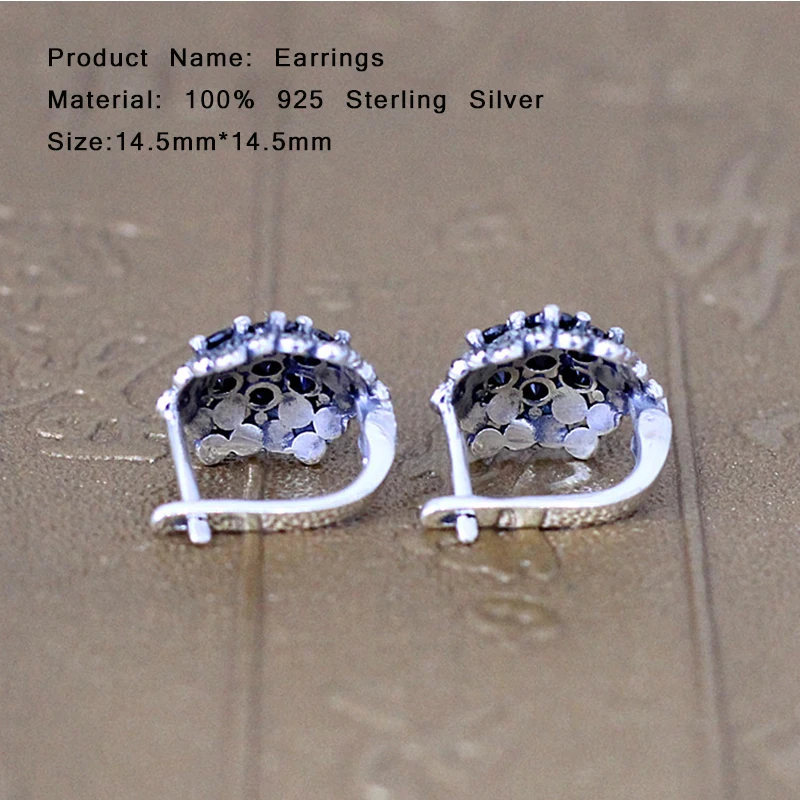 Exquisite 3 Color Natural Zircon Stud Earrings 100% 925 Sterling Silver For Women Jewelry Charm Flower SE18 | Украшения и
