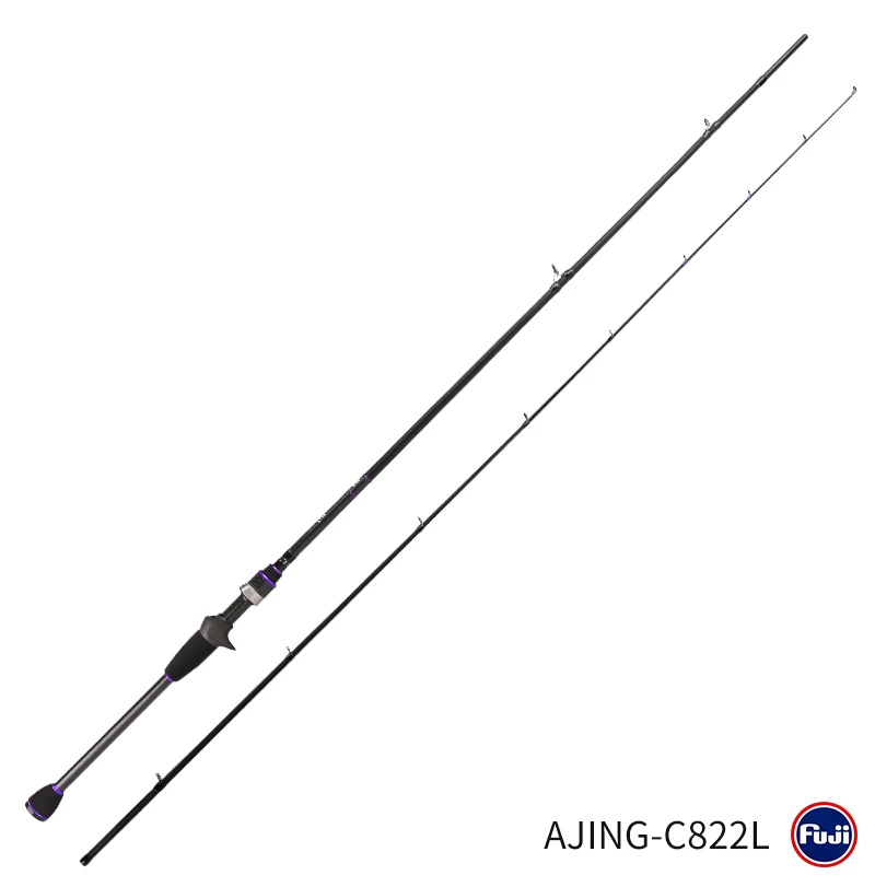 Фиолетовый TSURINOYA, новинка, AJING, Удочка ELF, 1,83 м, UL F, 2 секции, Удочка Rockfish FUJI, направляющие кольца, аксессуары, вес 70 г, вес приманки 1-7 г - Цвет: Фиолетовый