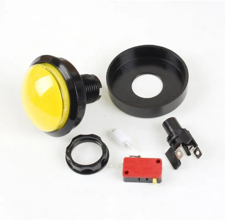 5 шт./лот 60 мм выпуклая круглая кнопка со светодиодной подсветкой мгновенные