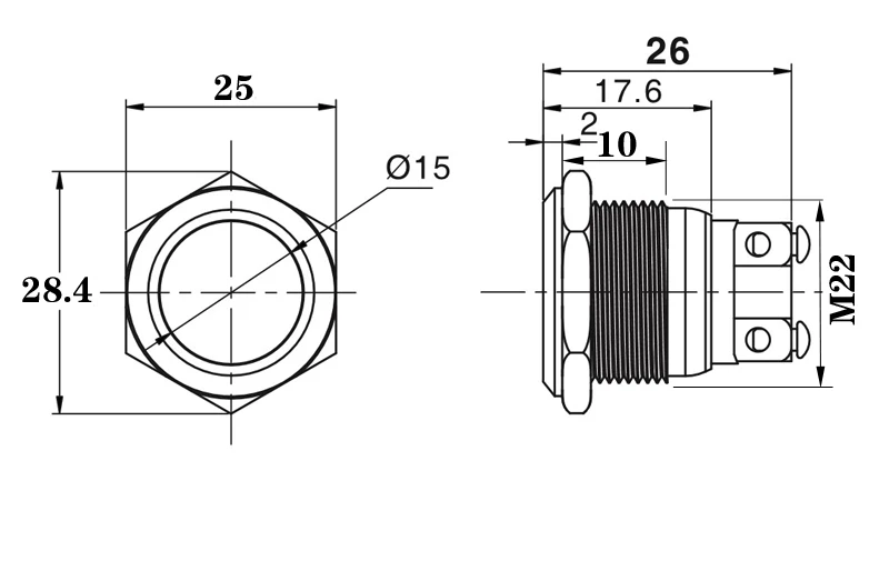 Водонепроницаемый металлический дверной звонок из нержавеющей стали с защелкой