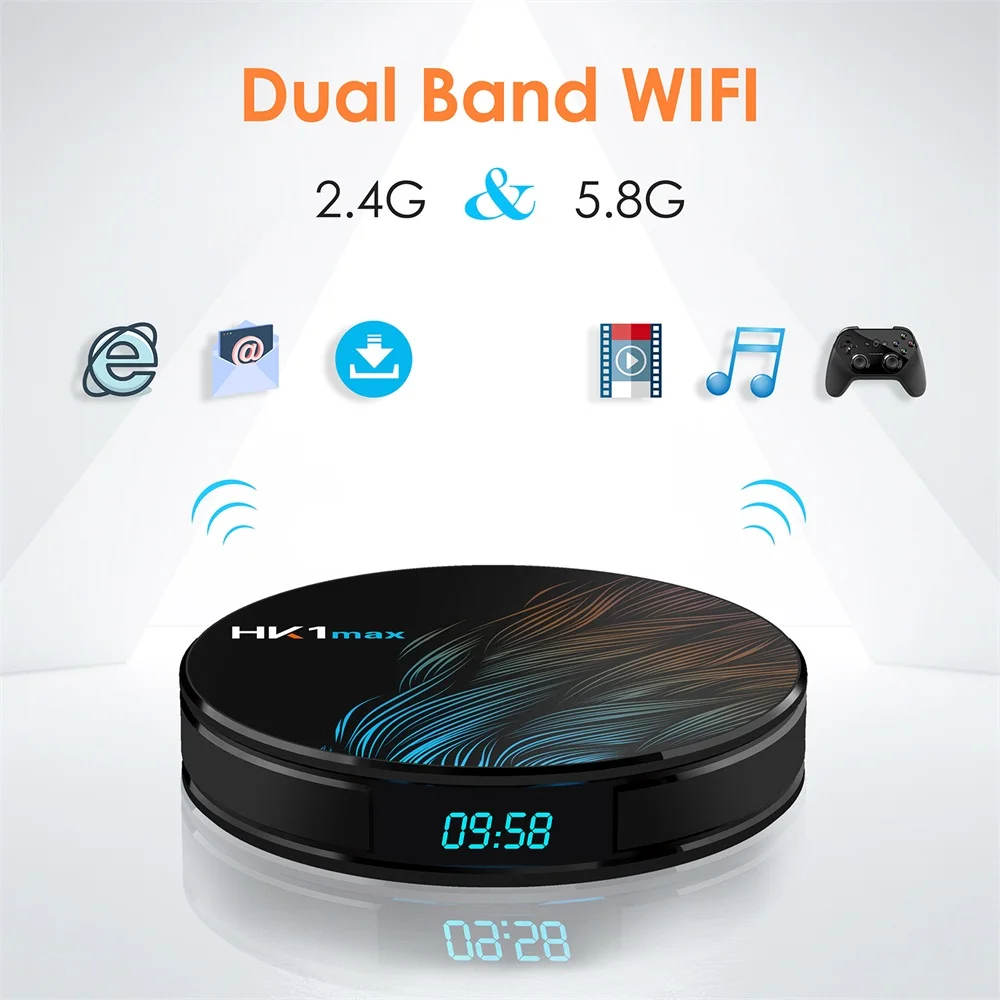 Android 10 0 HK1MAX Смарт ТВ коробка RK3318 4 ядра 2 г/5G Wi Fi BT к HDR Media Player HK1 MAX Мини Декодер