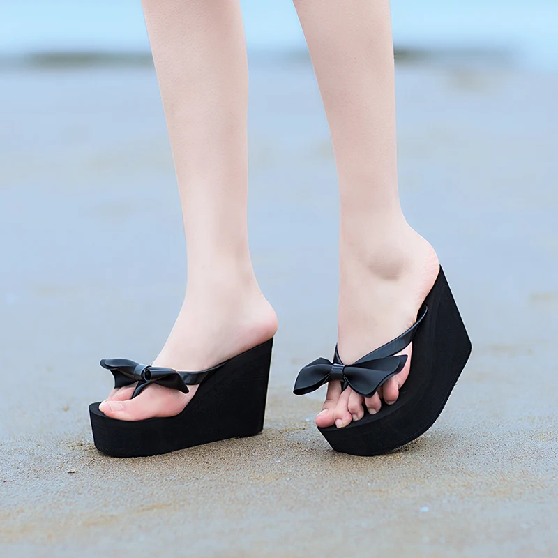 Женские тапочки на высоком каблуке аппликация бант Новое поступление 2017 года |