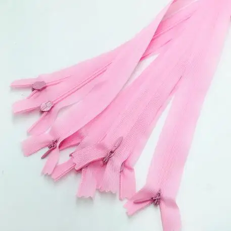 PINK CNCRAFT 10 шт./лот 40 см невидимая молния Подушка юбка скрытая 3# Нейлон молния для шитья/одежды аксессуары DIY ручной работы ремесло - Цвет: PINK