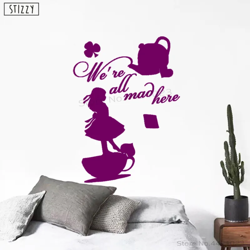 Настенная Наклейка stizzy Tea Time мультяшная настенная наклейка цитата мы все