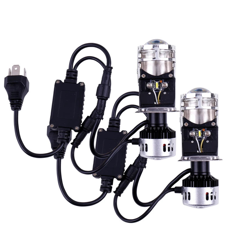 RXZ H4 LED мини-проектор Объектив H4 LED конверсионный комплект H4 Лампа 9600LM для автомобилей Hi/Lo луч светодиодные фары лампы 12 В 24 В 6500 К
