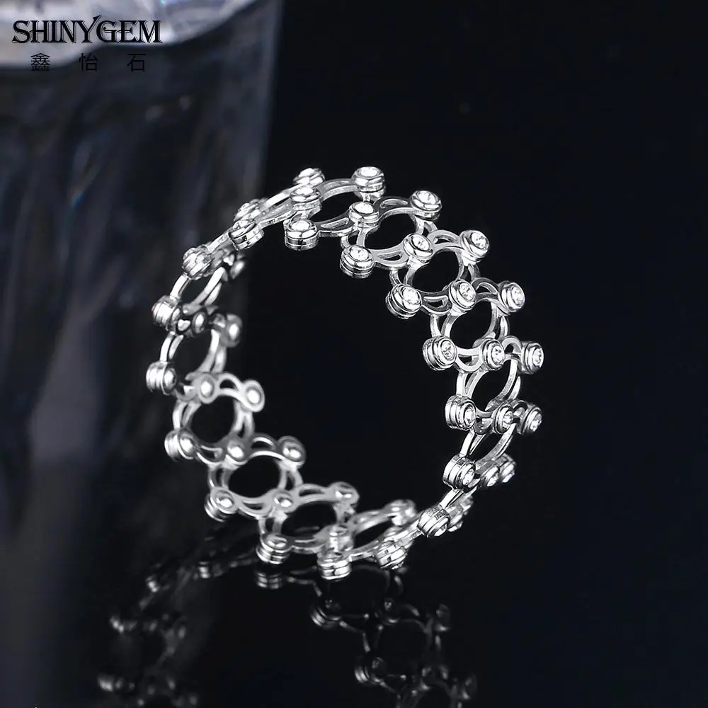ShinyGem Регулируемые кольца двойного назначения свадебные ювелирные изделия розовое золото/Серебро CZ Кристалл волшебные кольца уникальные полые кольца на палец для женщин