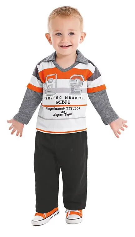 

Retai New 1 set Boys Casual Fashion Clothing Set For 1-5Yrs Bay Kids 2pcs Stripes lapel Long Sleeve T-shirt+Pants Free Shipping