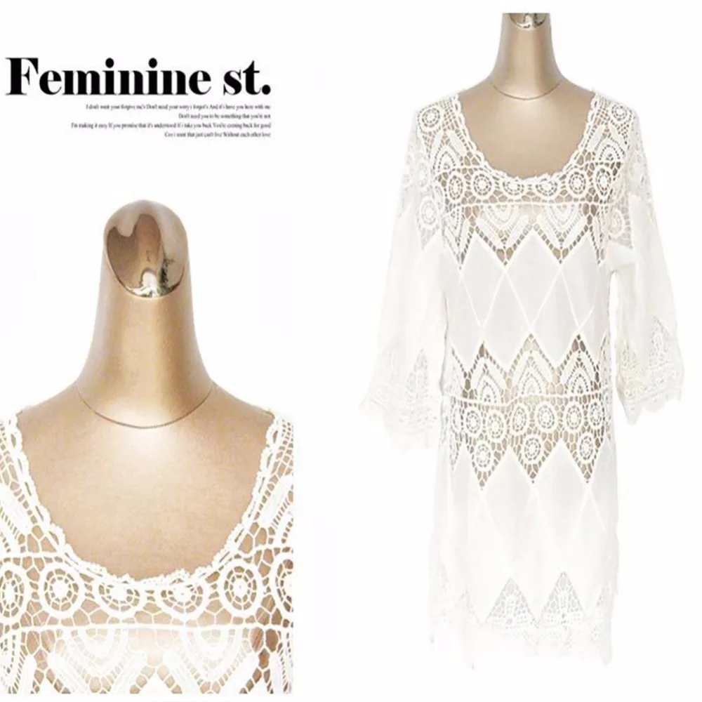 

Fashion Summer Blouse Shirts Women Hollow Out Floral Sun Blouses White Floral Chiffon Top Blouse roupas feminina Shirt