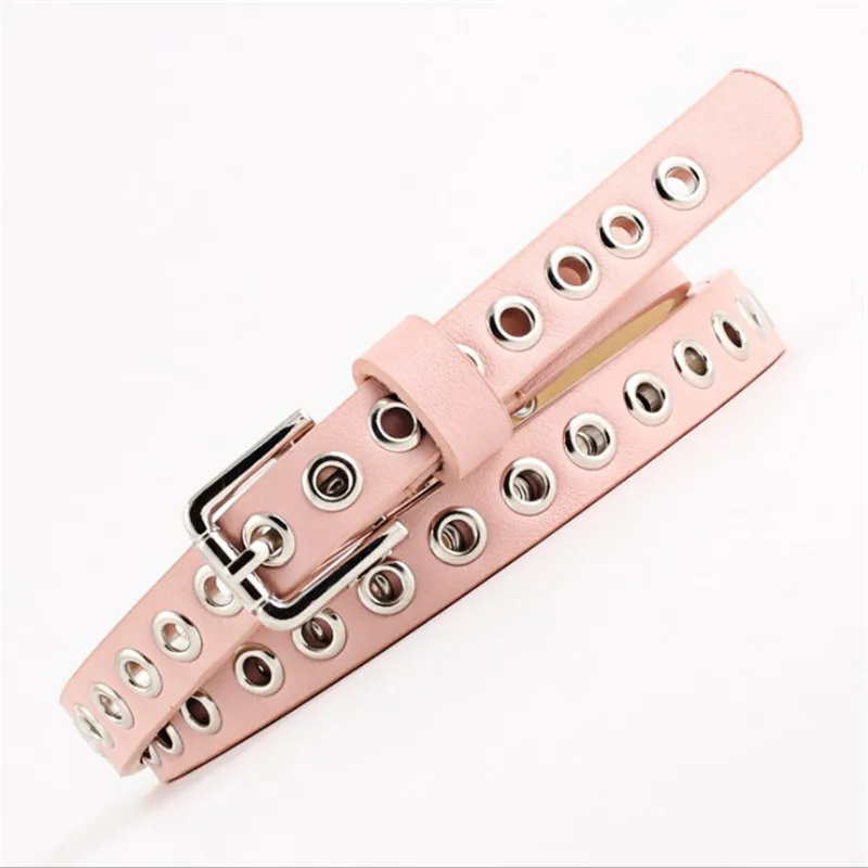 

2018 New Women's belt black hollow rivets woman waist belts pu leather luxury brand Slimming belt Feminine strap cinturon Girdle