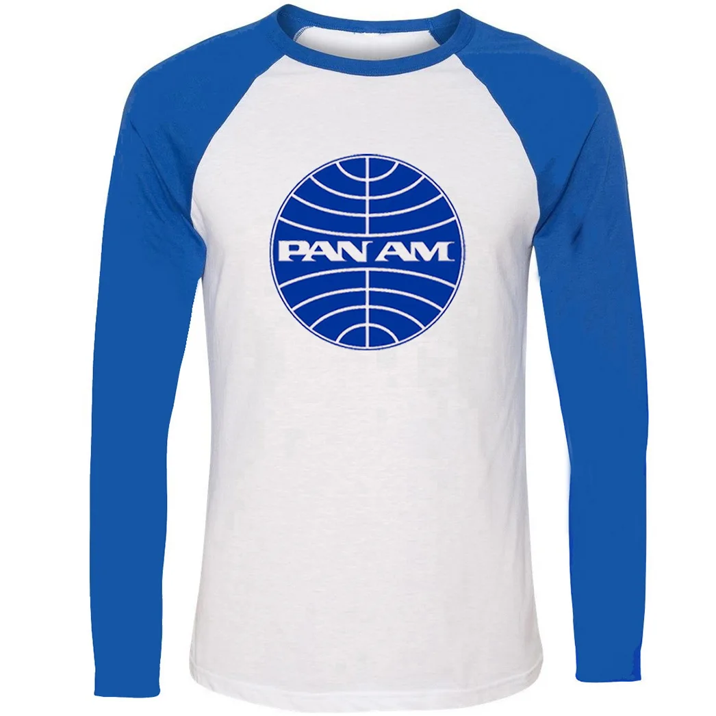 Модная забавная Ретро футболка унисекс Pan Am с длинным рукавом реглан для мужчин и
