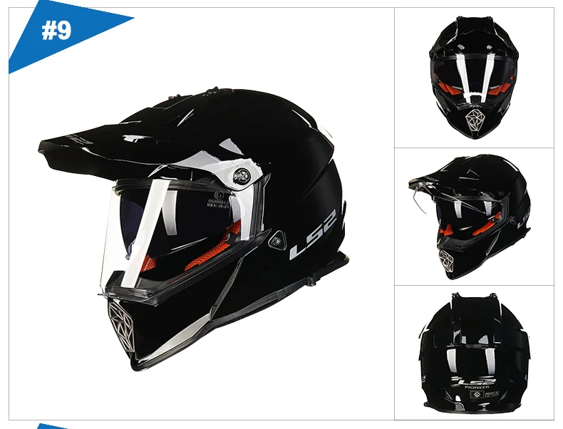 LS2 MX436 мужские мотокросс шлем с двумя объективами для мотокросса, для езды на мотоцикле, шлемы внедорожные полный уход за кожей лица Мотоцикл шлем, одобренный ECE LS2 шлем
