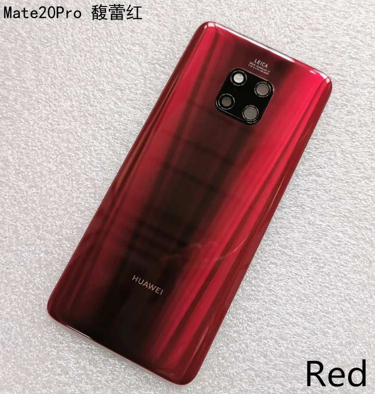 Red Оригинальная задняя крышка из закаленного стекла для huawei mate 20 Pro, запасные части, задняя крышка для батареи, корпус+ рамка для камеры+ крышка для вспышки - Цвет: Red