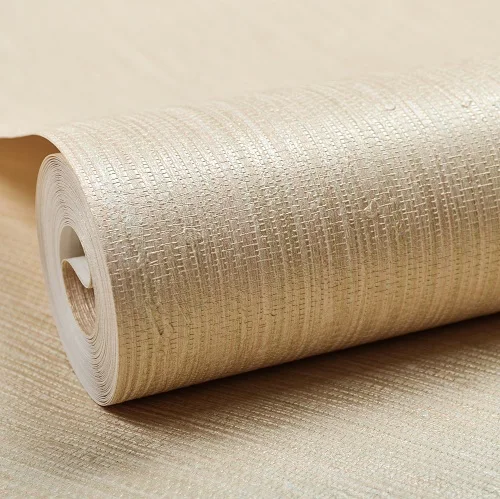 Вертикальная Текстура Серебристый Металлик Искусственного Grasscloth Современные Виниловые Обои Соломы Глянцевая Трава Ткань Обои Для Стены Спальни - Цвет: B05008 Beige