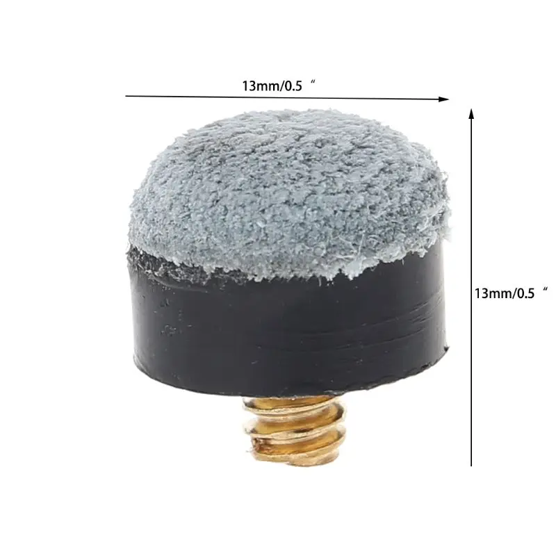 

13mm Screw-On Pool Cue Tips Cowhide Replacement Kits Spare Parts For Snooker