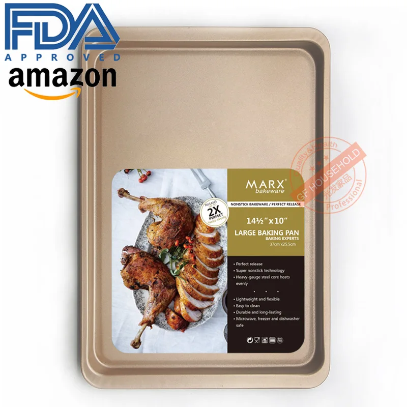 Поднос для духовки из стали с антипригарным покрытием для выпечки кексов и хлеба размером 14,5 дюйма.