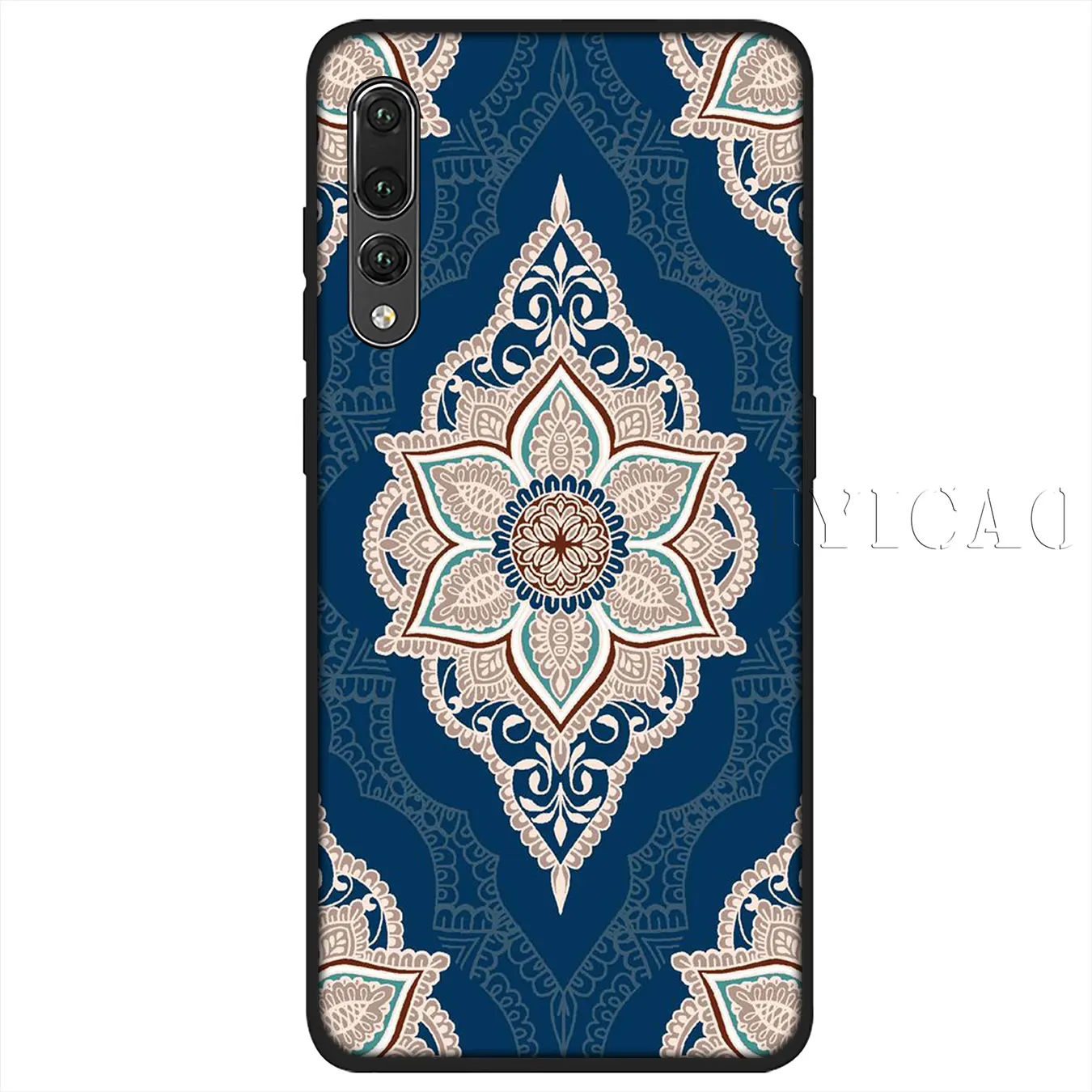 IYICAO Blue totem mandala flower Soft Silicone Case for Huawei P30 P20 Pro P10 P9 P8 Lite Mini 2017 2016 P smart Z 2019 Cover |