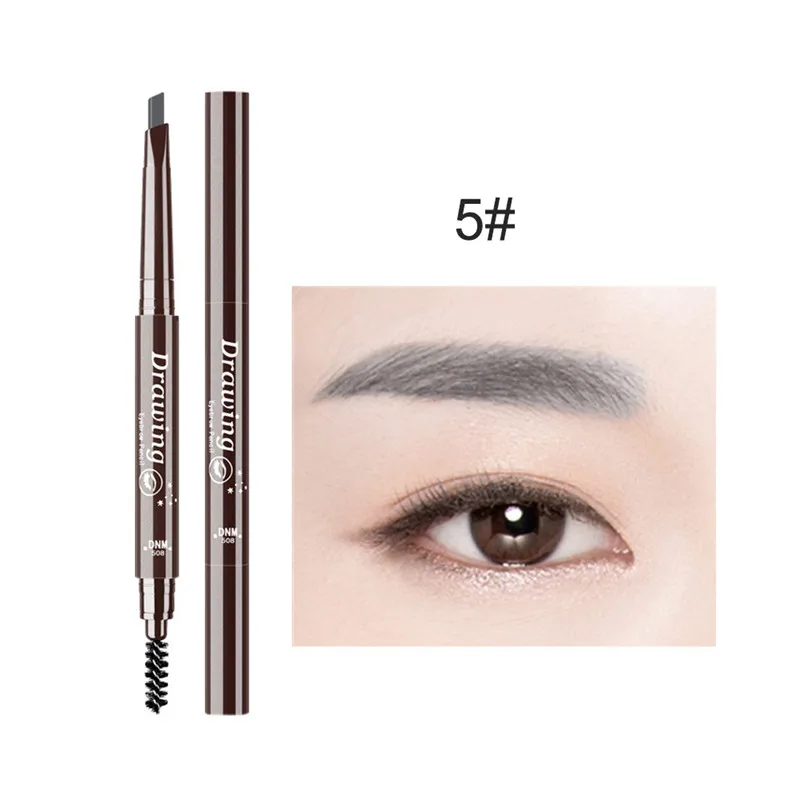 Double Ended Eyebrow Pencil Waterproof Long Lasting No Blooming Rotatable Triangle Eye Brow Tatoo Pen Eye brow Makeup Set Beauty