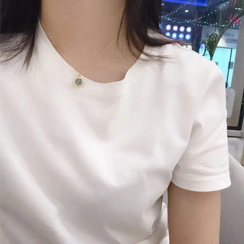 Silvology 925 Sterling Silver Colored Glass Necklace Blue Crystal Universe Japan Style Pendant For Women 2019 Jewelry |