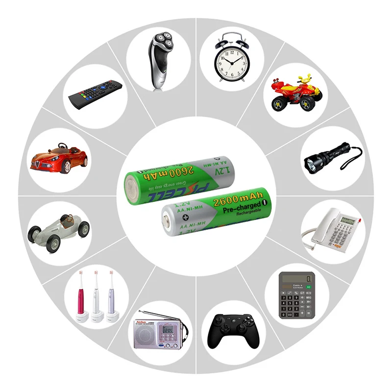 Pkcell 4 шт 1 2 V AA Ni MH 2600mAh LSD перезаряжаемые батареи большой емкости предварительно